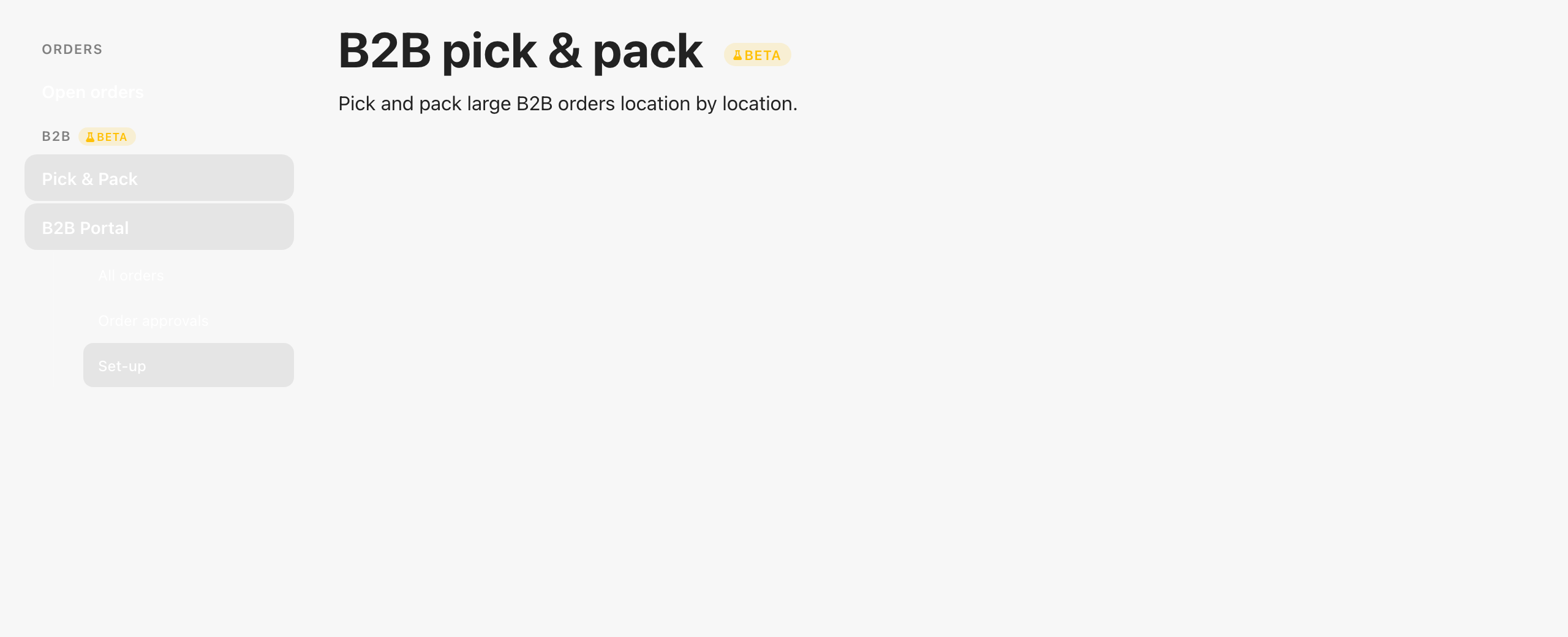 B2B section in the ChannelDock sidebar with Pick & Pack and B2B Portal