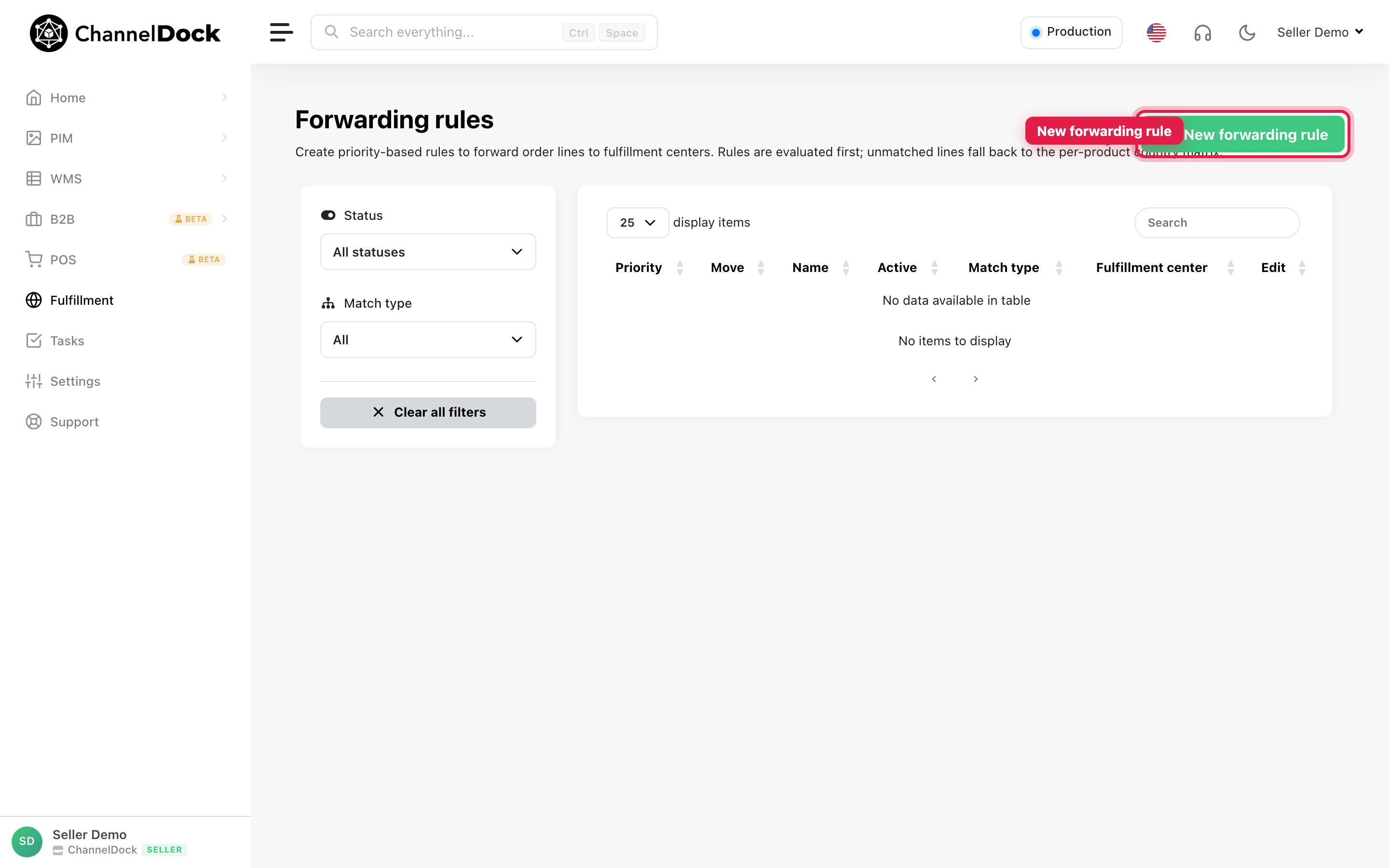 New forwarding rule